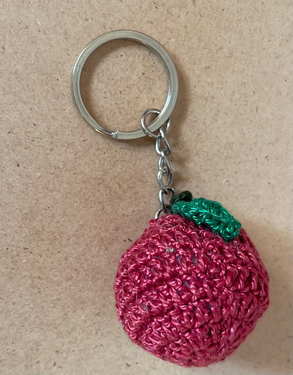 Handmade Knitted Apple Keychain