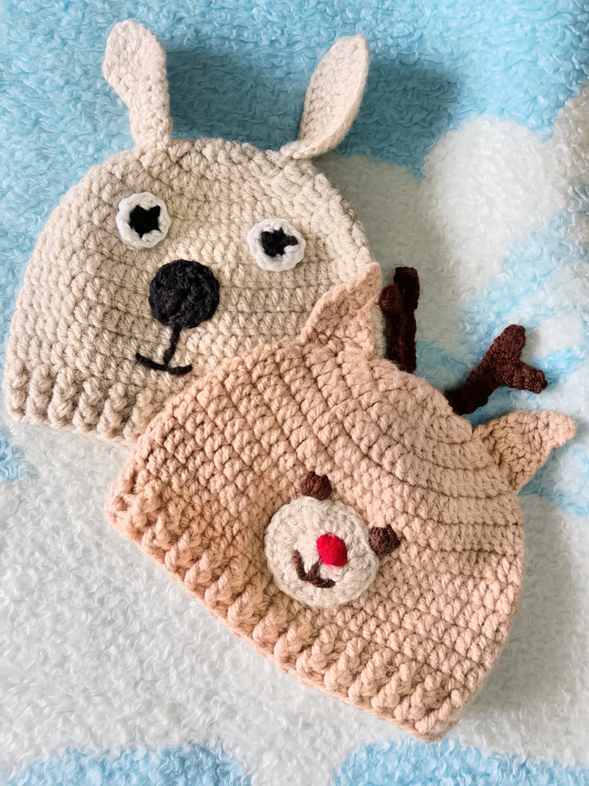 Handmade Knitted Beanies Deer And Dog