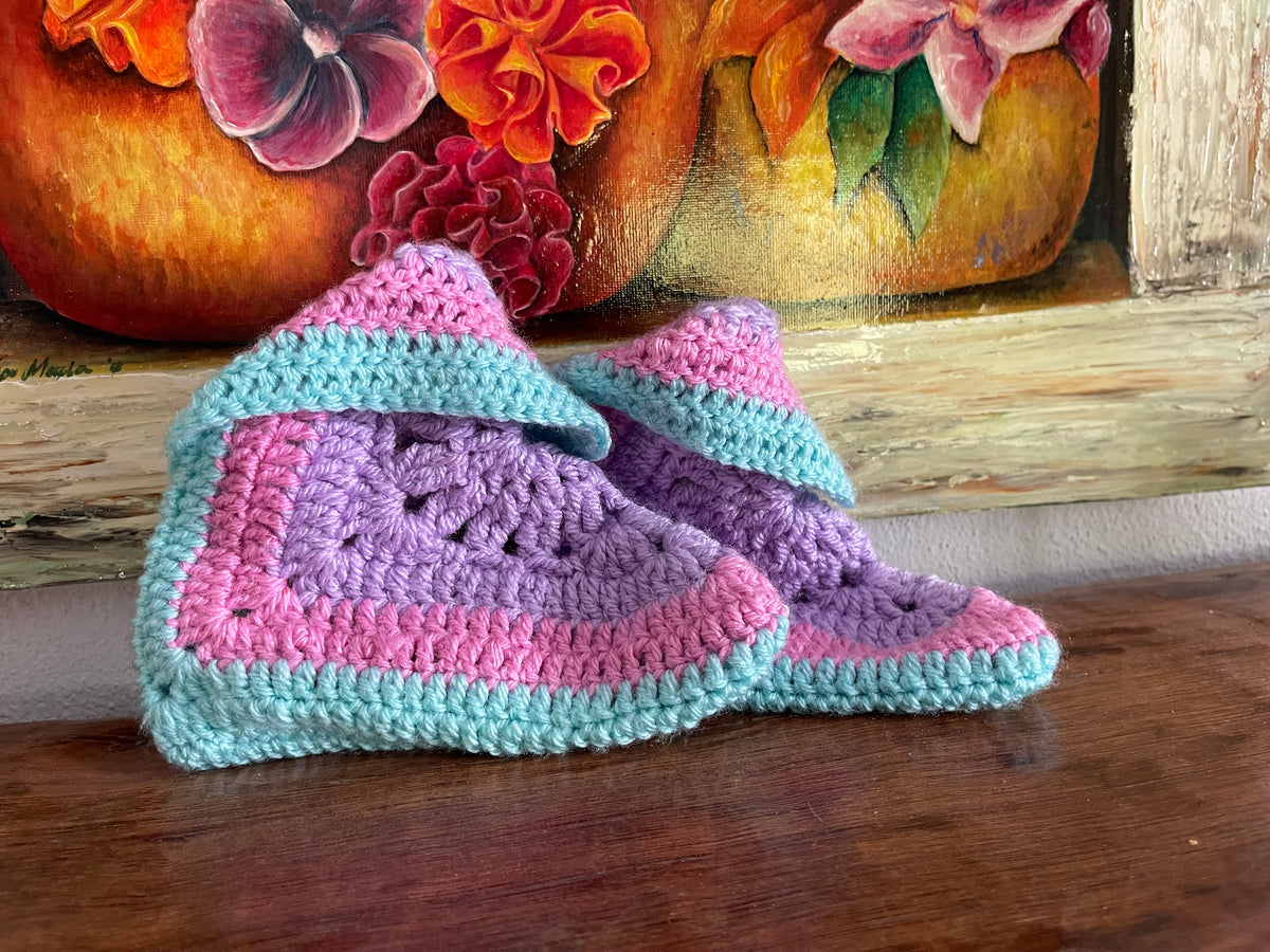 Handmade Knitted Slippers And Bag
