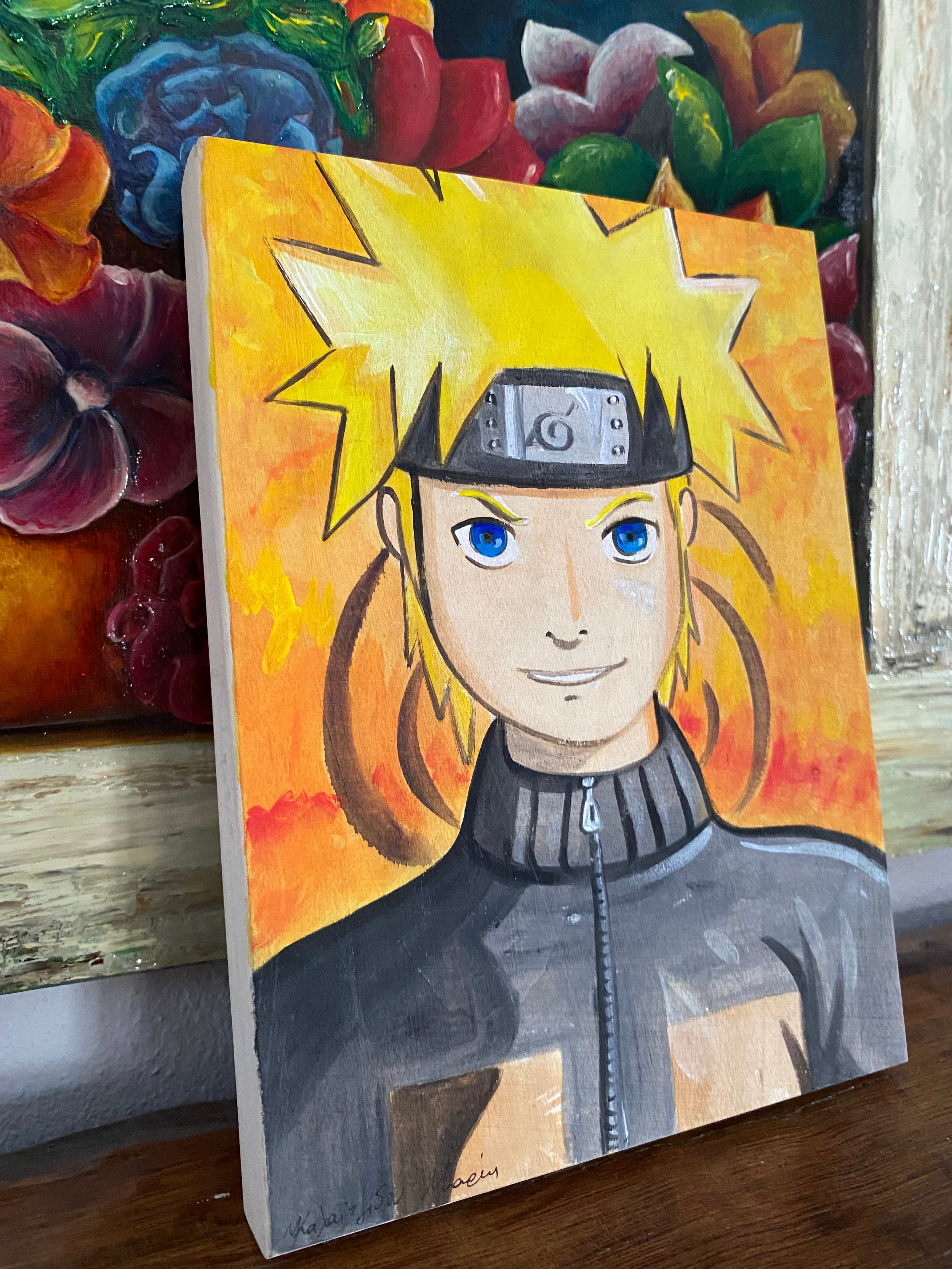 Naruto Wooden Painting
