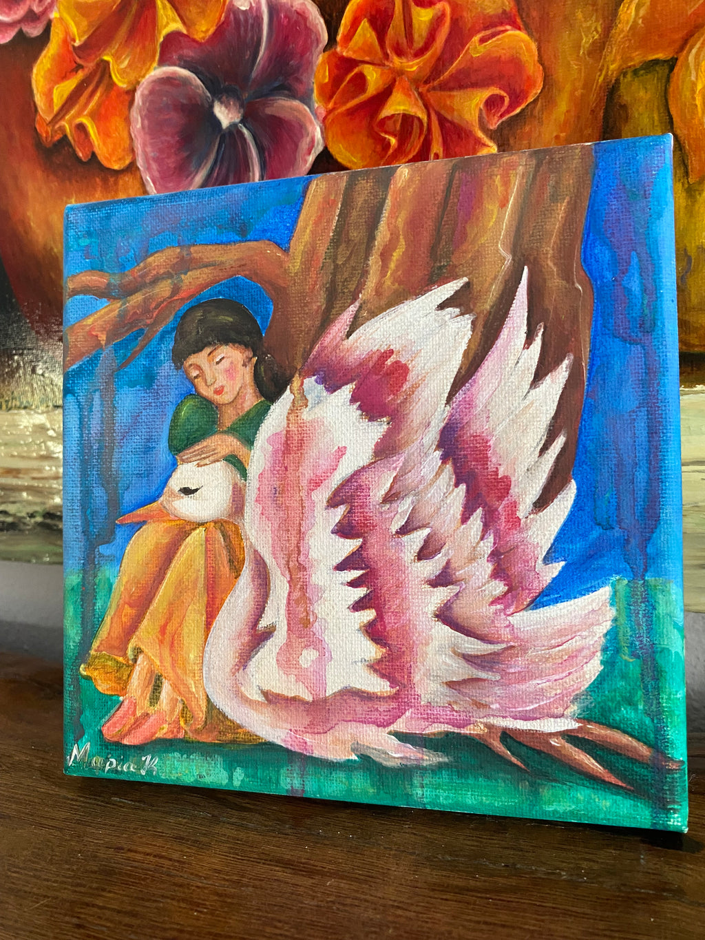 Eliza and the Swans Painting Wall Art