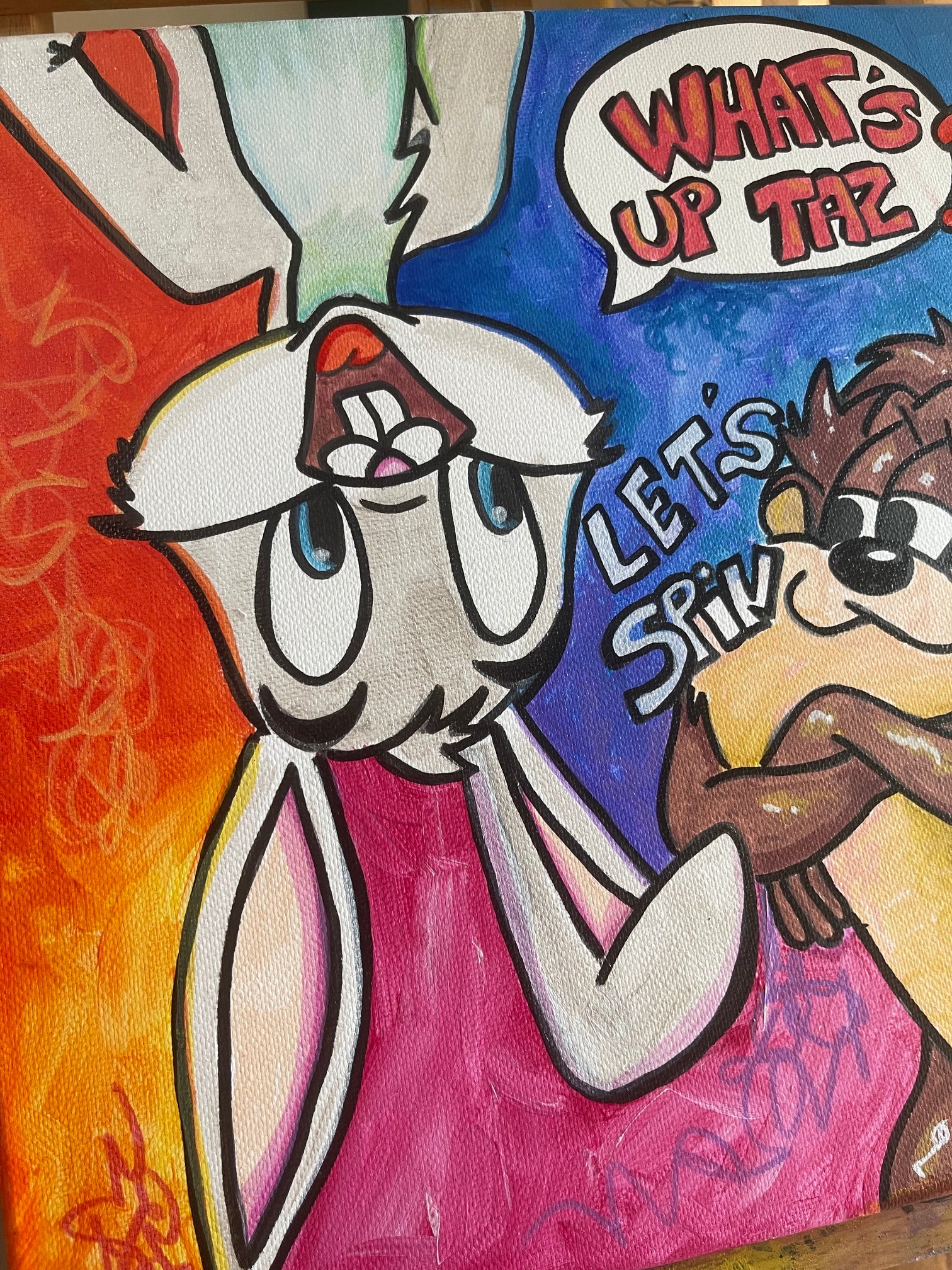 Pop Art Loouney Tunes Handmade Wall Art Painting
