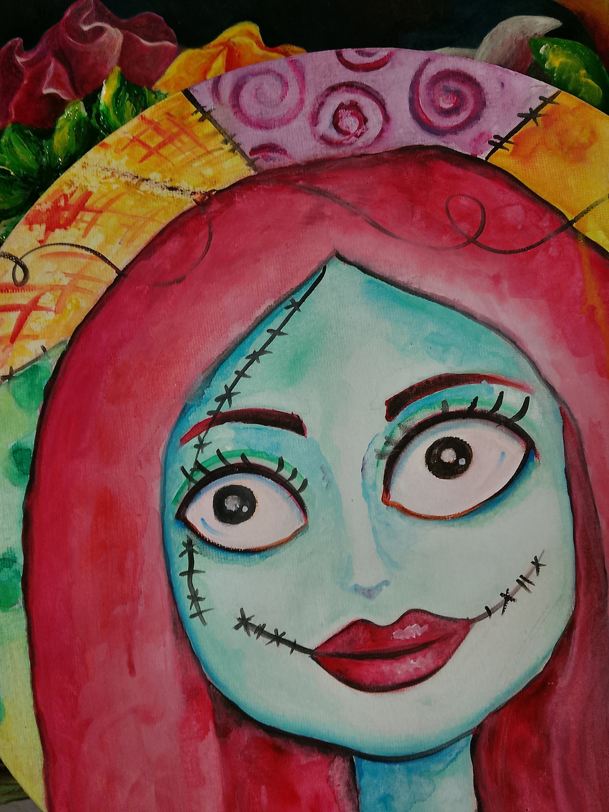 Sally Nightmare Before Christmas — Handmade Watercolour Painting