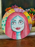 Sally Nightmare Before Christmas — Handmade Watercolour Painting