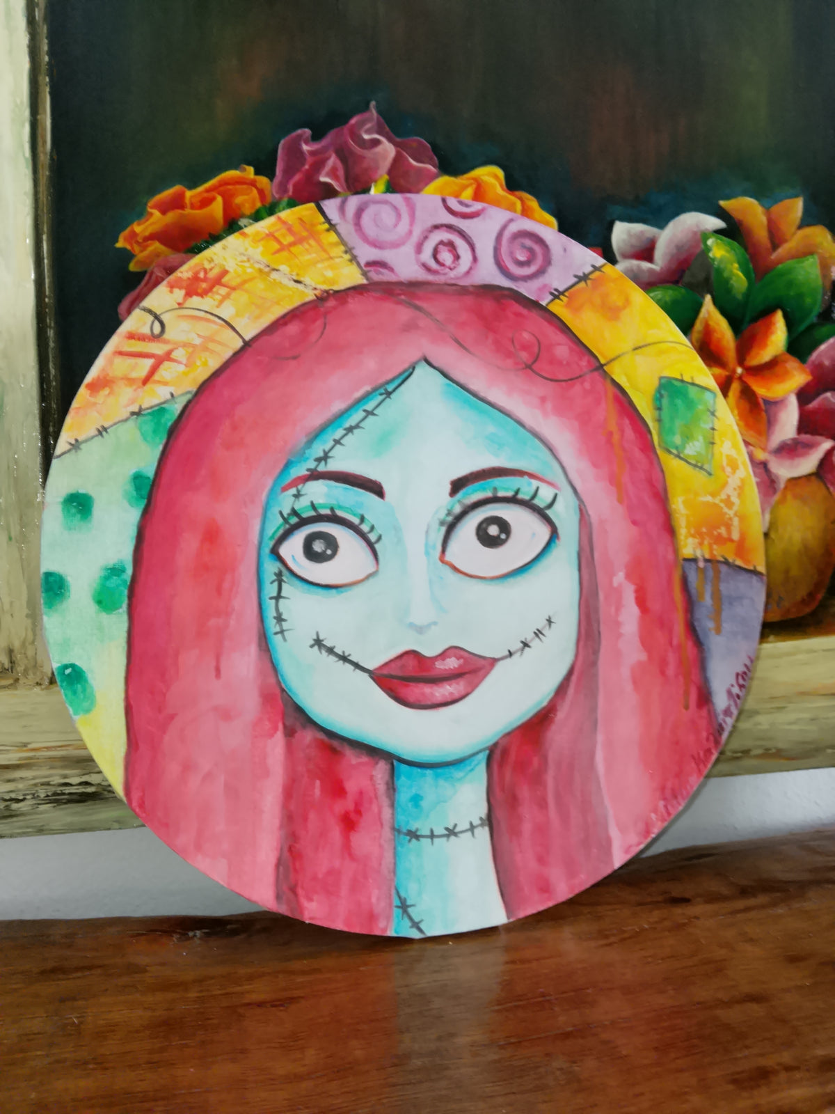 Sally Nightmare Before Christmas — Handmade Watercolour Painting