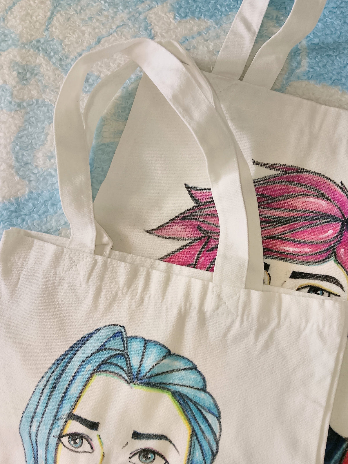 Hand painted shopping bags Vi And Jinx Arcane