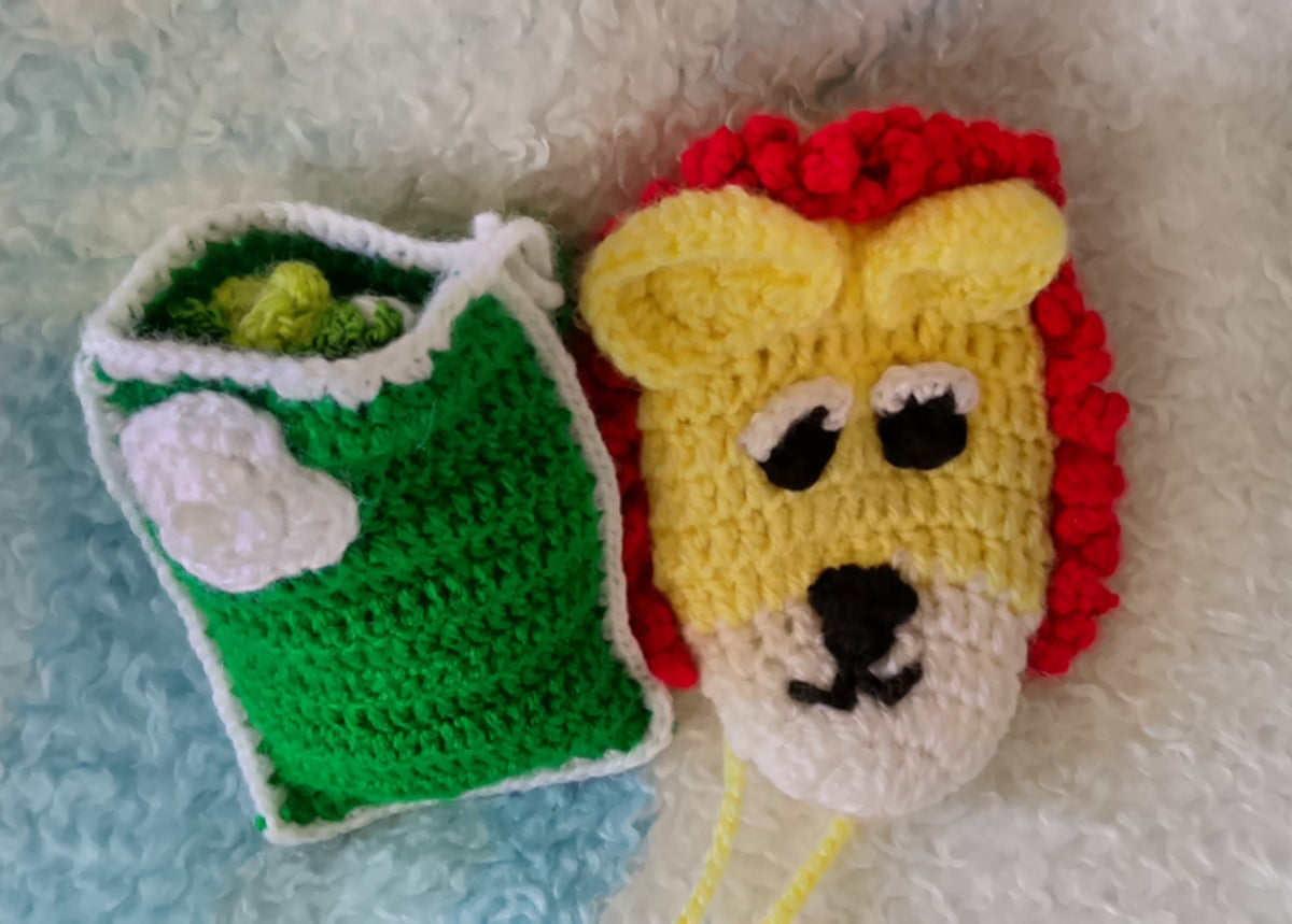 Handmade Lion Purse Pouch  Baby Booties