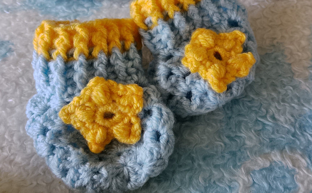 Baby Beanie Cozy Booties And  Storage Basket.