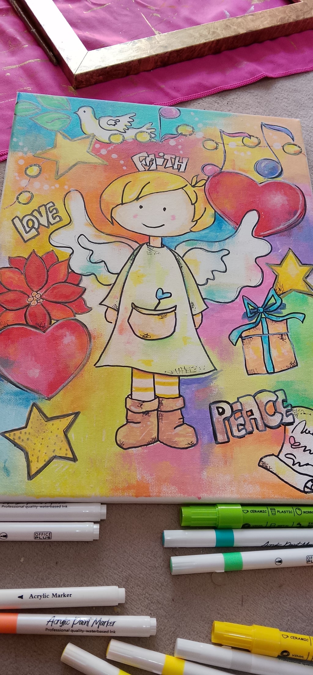 Handmade Pop Art Painting - Sweet Angel