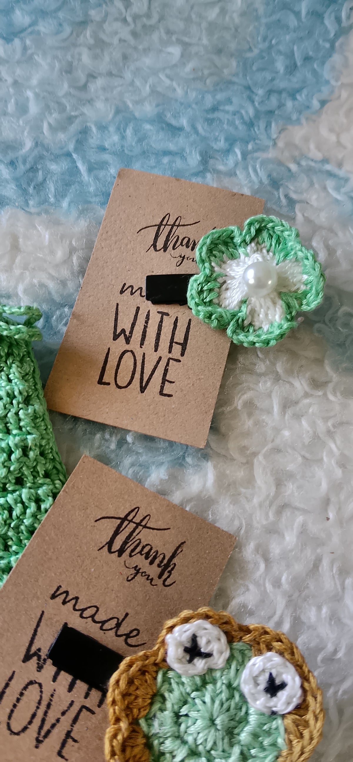 Handmade Pouch And  Hair Clips