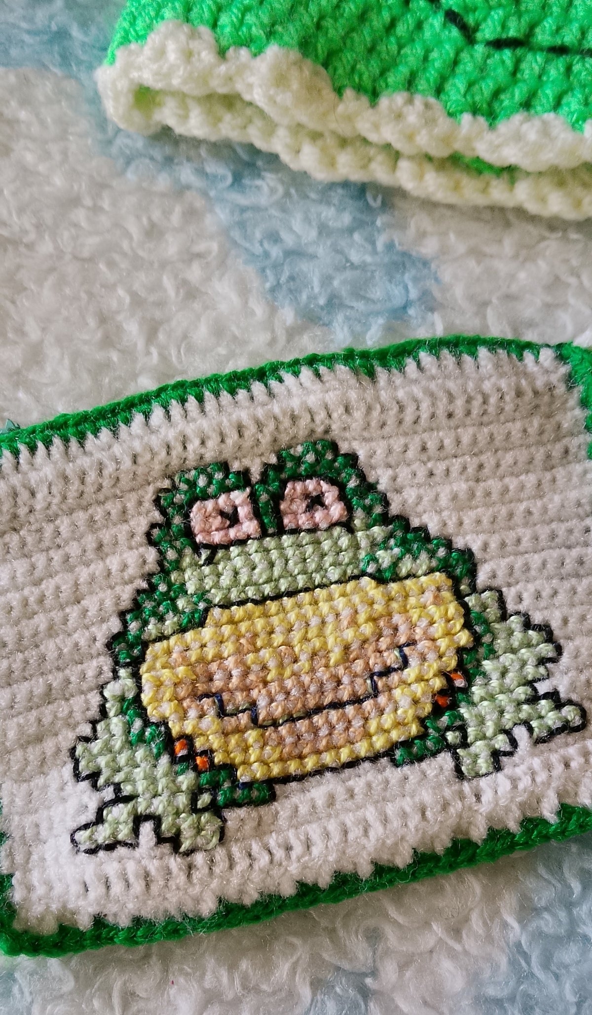 Handmade Frog Baby Beanie Pouch And Purse