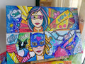 Handmade Pop Art Paintings Batwoman and Robina