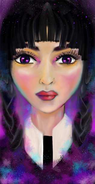 Digital Art Wednesday Addams Portrait